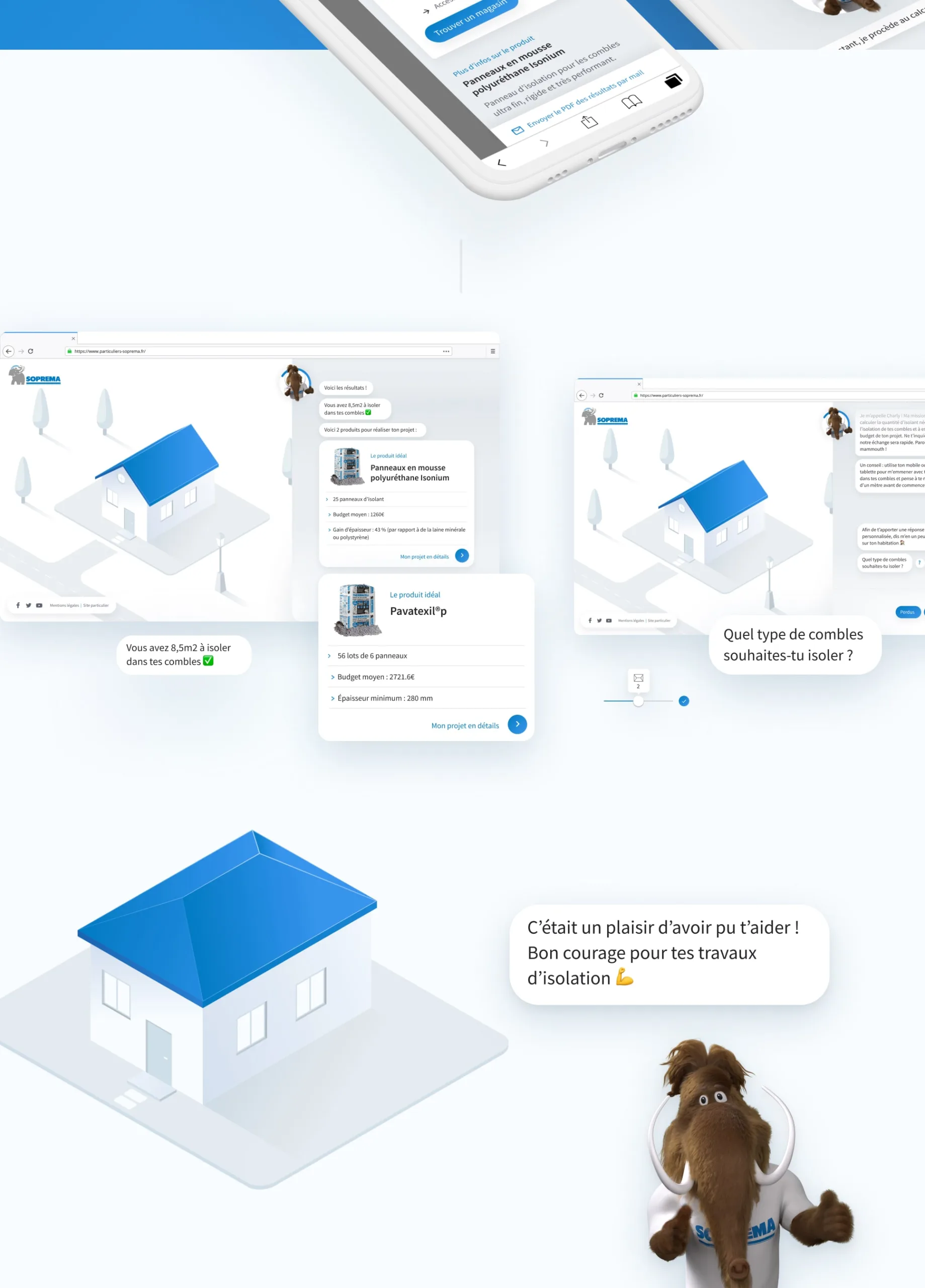 Visuels de la réalisation Soprema - calculateur isolant