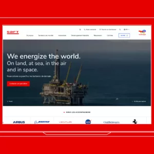 Visuel réalisation SAFT projet développement web énergie Adeliom